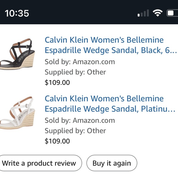 Calvin Klein Black Espadrille Wedge Sandals Bellemine Pebble Grain - Picture 10 of 10